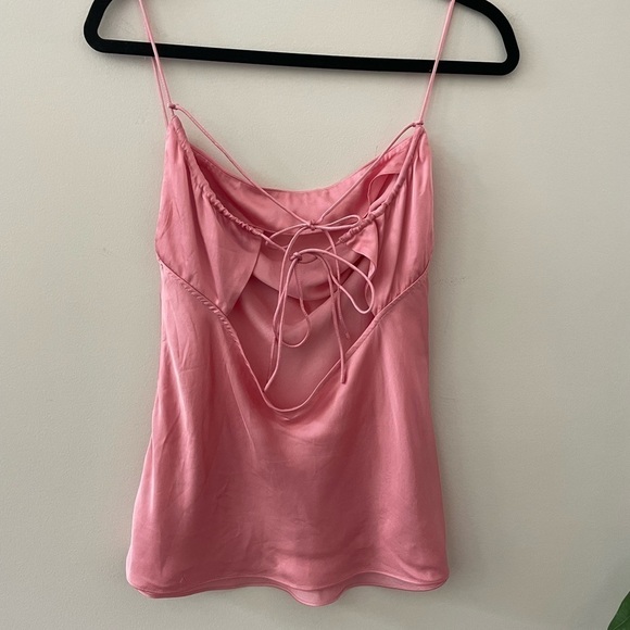 ANTHROPOLOGIE Bubblegum Pink Satin Camisole Size Small - Picture 2 of 5